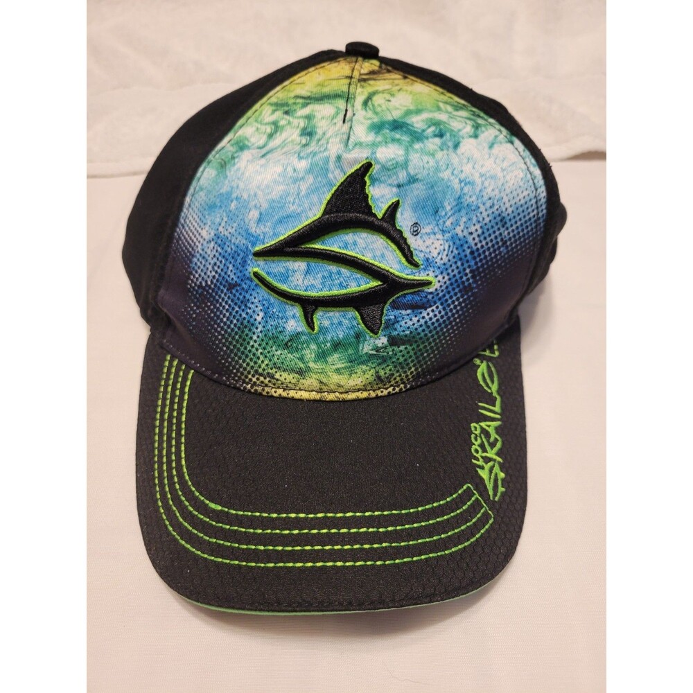 Loco Skailz Men's Fishing Cap Hat Black Yellow Blue Green One Size Adjustable